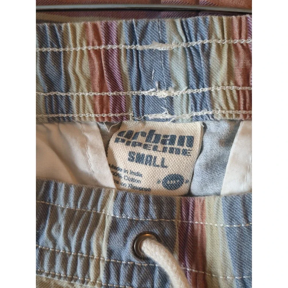 Urban pipeline 100% cotton S striped men's shorts coastal beach